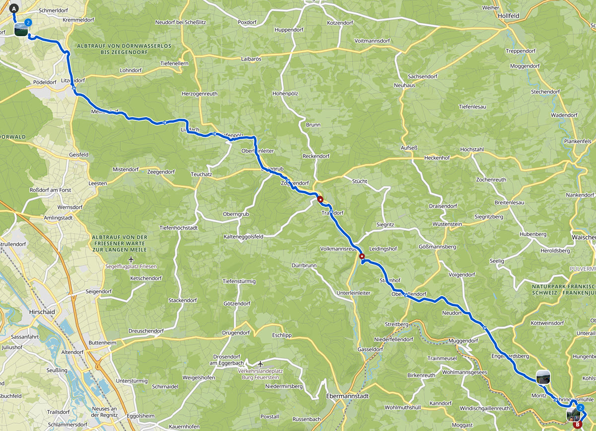 Drosendorfer Wallfahrt_Karte, (Quelle: OpenStreetMap und Mitwirkende, Komoot)